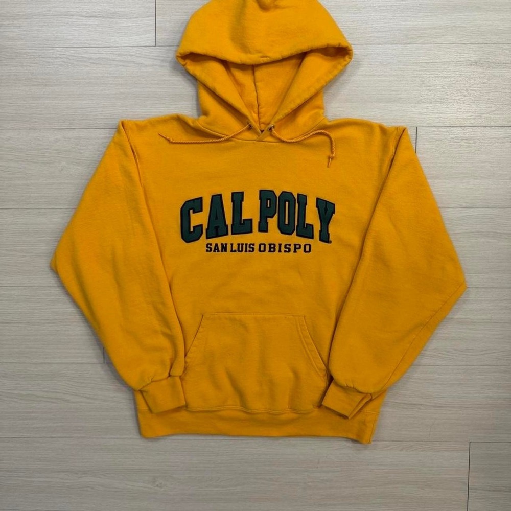 Champion Cal Poly San Luis Obispo Yellow Hoodie Mens Size Medium College